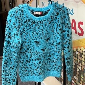 SO Blue and Black Speckled Sweater